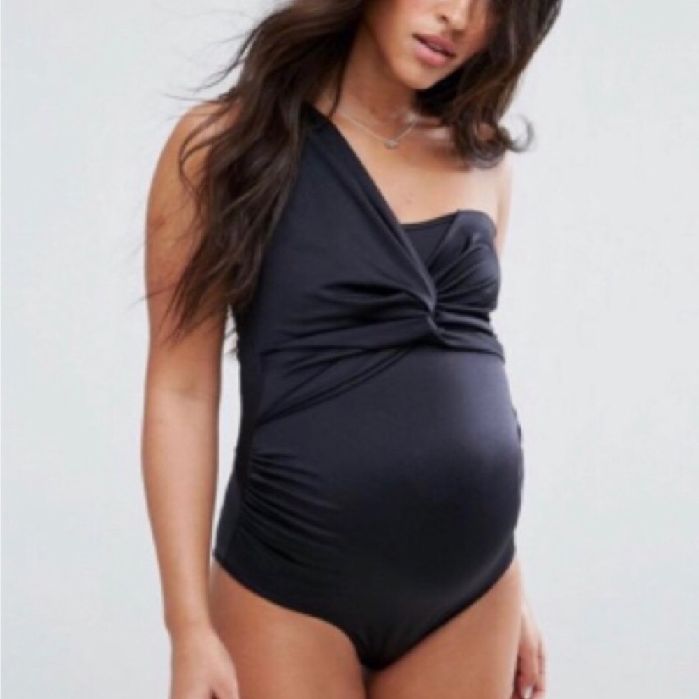 ASOS Swim Maternity Black Onepiece Swmsuit